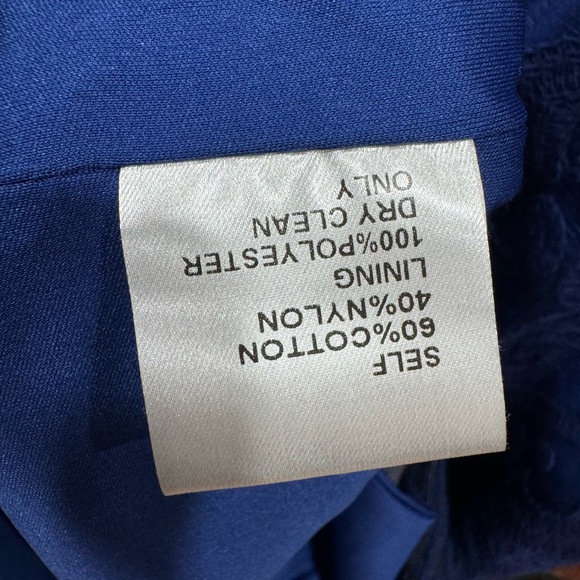 Tadashi Shoji BLUE STONE COTTON EMBROIDERED TULLE CAP SLEEVE DRESS - Picture 9 of 11